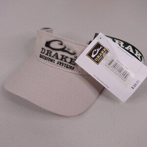 Drake Waterfowl Systems Logo Visor Tan Outdoor Hunting Mens Adjustable NWT New